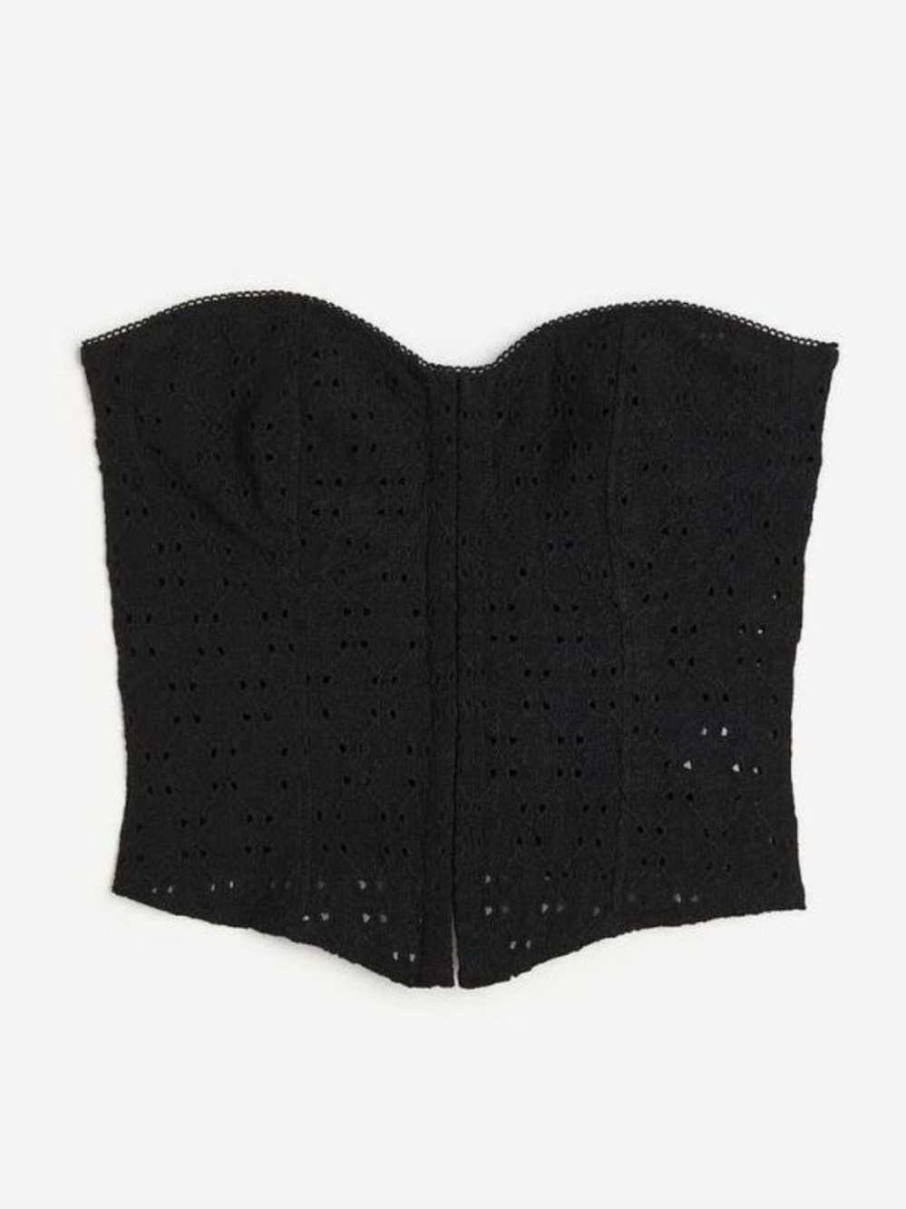 Strapless Black Eyelet Corset Top